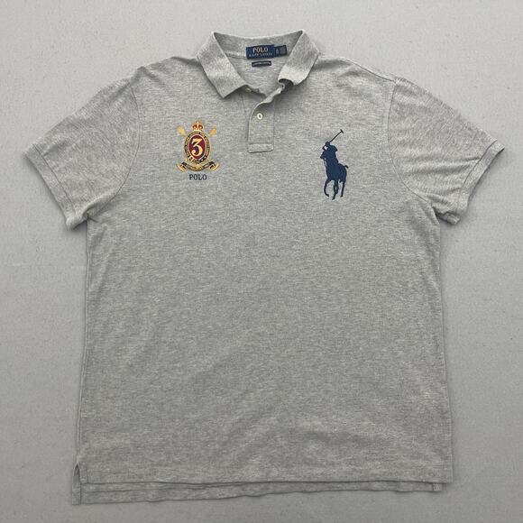 Ralph Lauren Shirt Men XL Gray #3‎ Crest Logo Casual Preppy Big Pony - Picture 1 of 9
